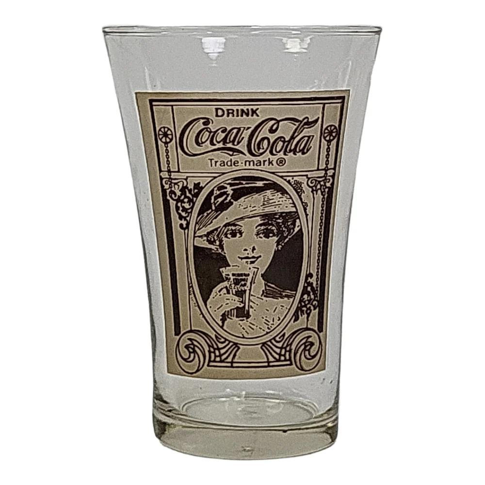 🪷3/$20🪷 EUC Vintage  Coke Coca Cola Flair Glass Victorian Lady 16oz No Cracks
